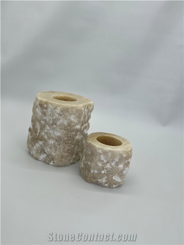 Butter Scotch Onyx Candle Holder