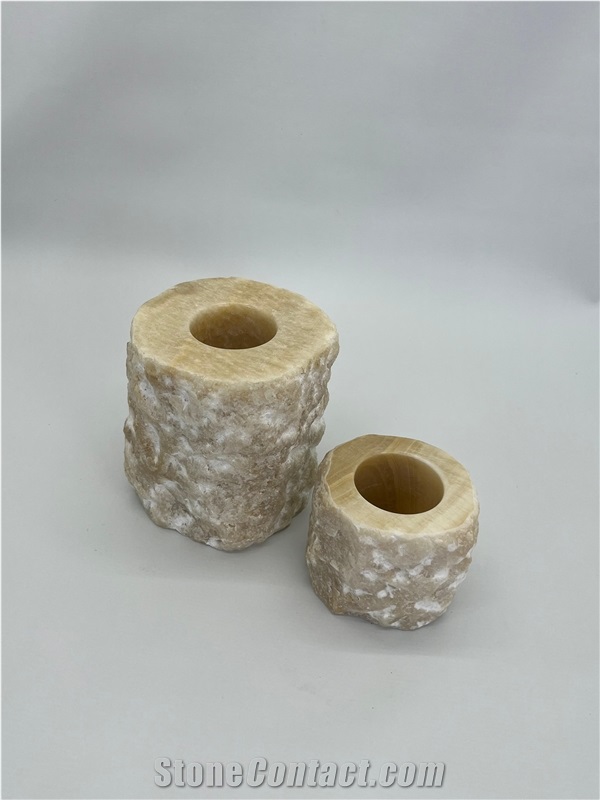 Butter Scotch Onyx Candle Holder
