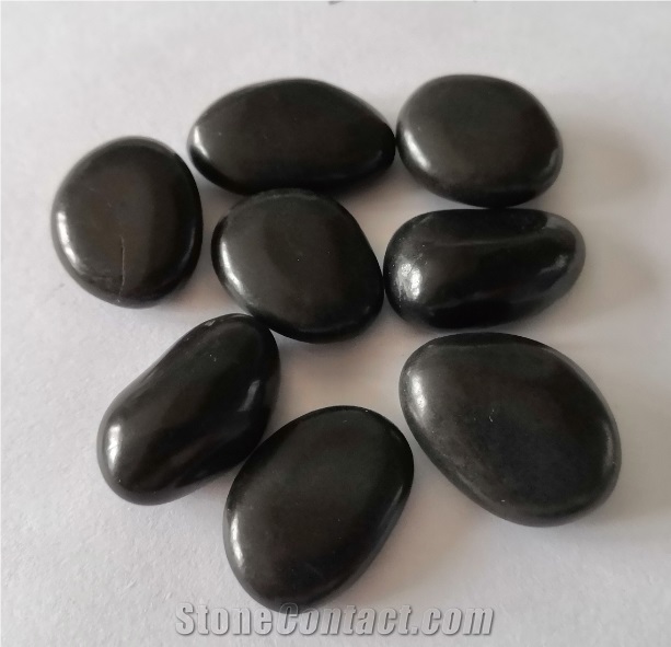 24 Hrs High Polished Refined Black Pebbles (Well Selected)