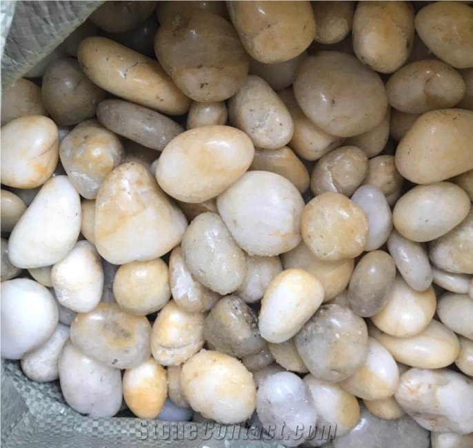 24 Hrs High Polished White Pebbles