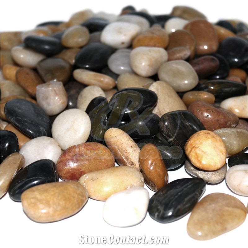 High Polished Mixed Pebble Stone For Landscaping