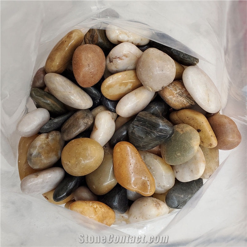 High Polished Mixed Pebble Stone For Landscaping