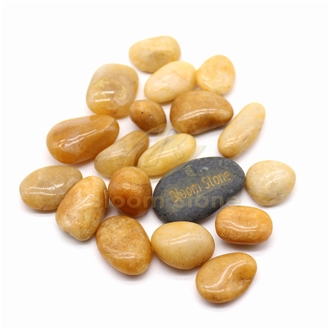 High Polished Yellow Pebble Stone For Landscaping