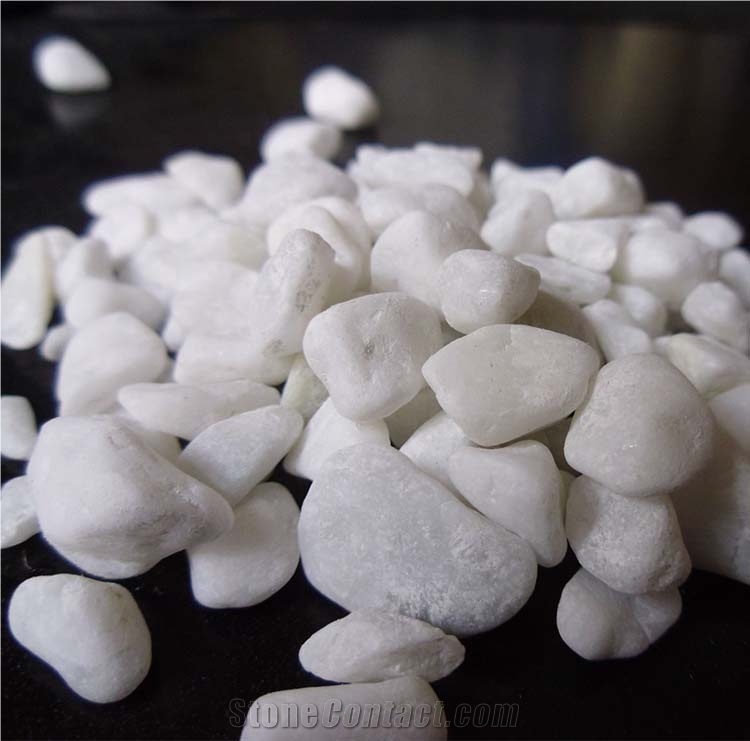 Tumbled Snow White Pebbles
