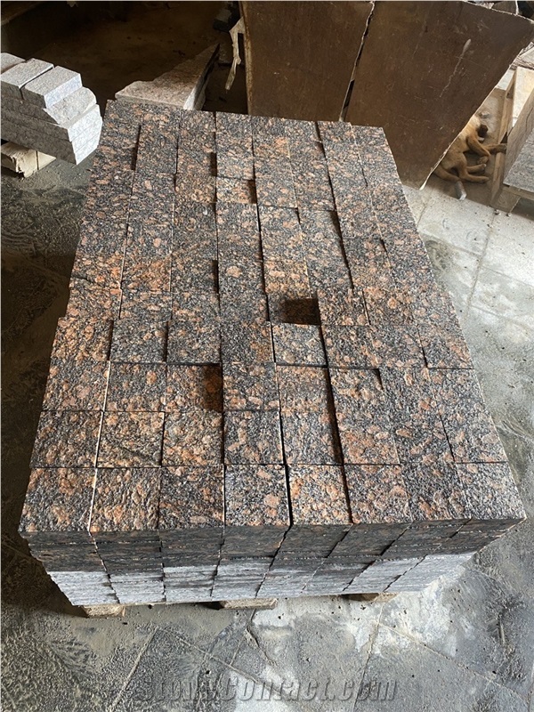 Leopard Rose Brown Granite Cubes