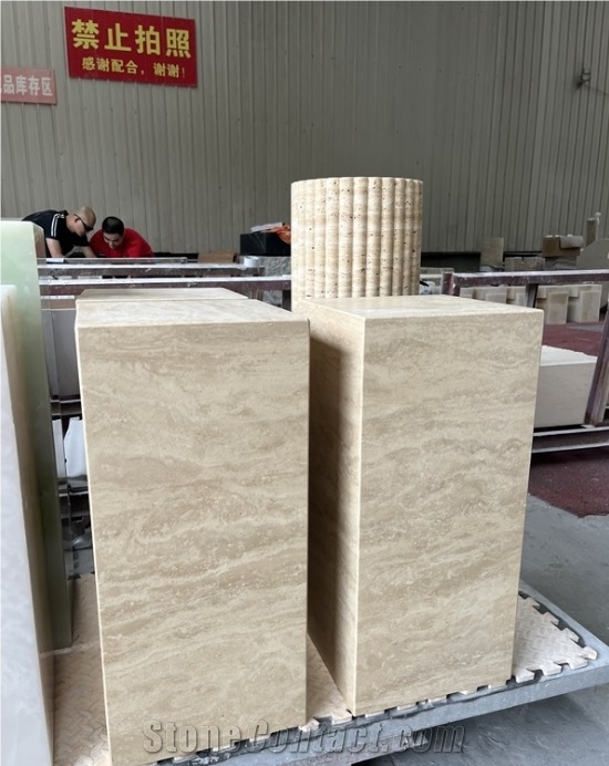 Optimustone Travertine Plinth,Hotel Side Furniture
