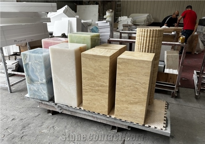 Optimustone Travertine Plinth,Hotel Side Furniture
