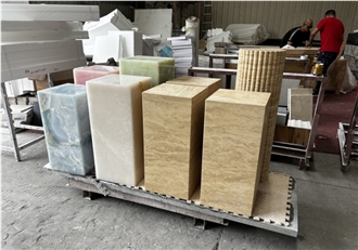 Optimustone Travertine Plinth,Hotel Side Furniture