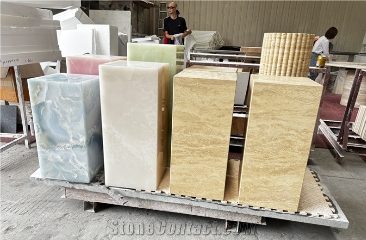 Optimustone Travertine Plinth,Hotel Side Furniture
