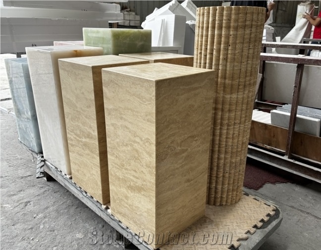 Optimustone Travertine Plinth,Hotel Side Furniture