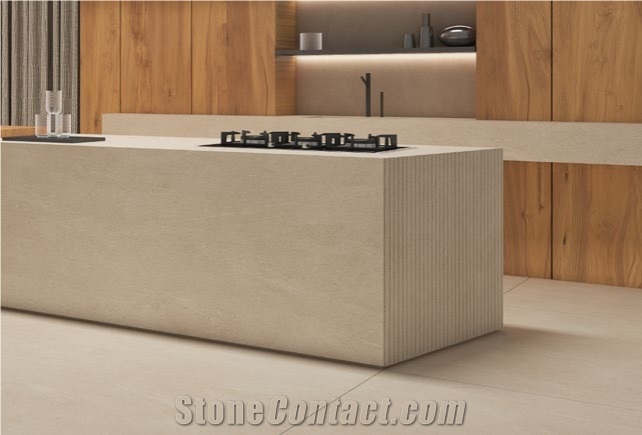 Beige Limestone Honed Sintered Stone Slabs