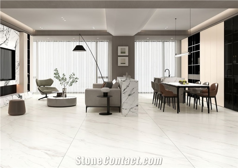 Glacier White Sintered Stone Slabs Good For Floor