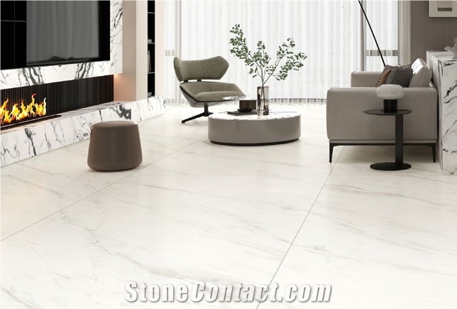 Glacier White Sintered Stone Slabs Good For Floor