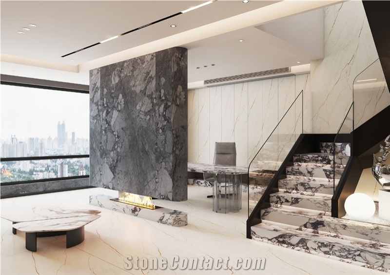 Rose Gold  Sintered Stone Slabs Good For Wall And Floor