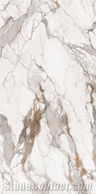 Top Calacatta Gold Marble Sintered Stone Slabs Book Matched
