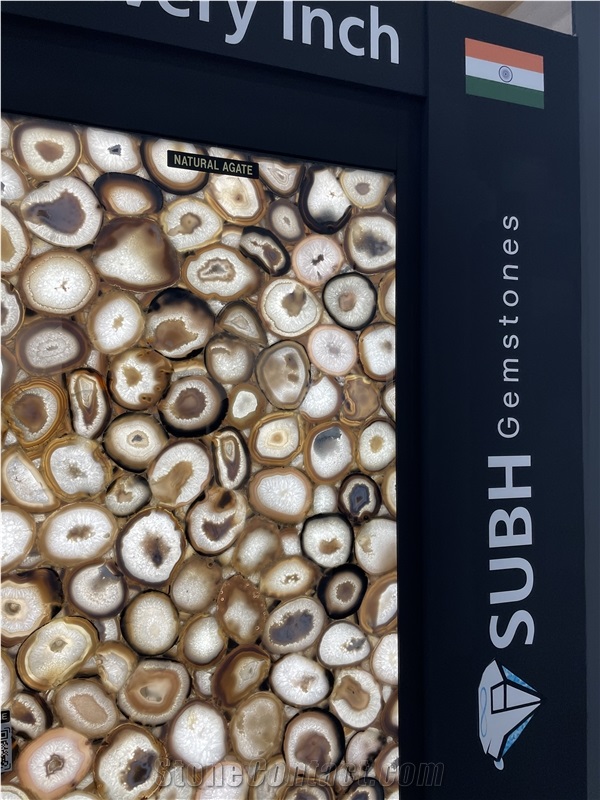 Brown Agate Semiprecious Stone Slabs