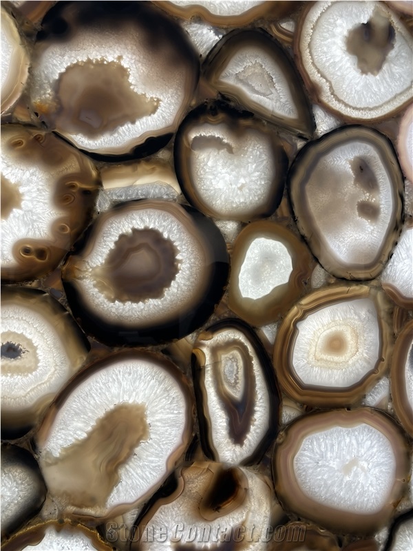 Brown Agate Semiprecious Stone Slabs