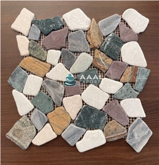 Crazy Pebble Mosaic Mix Color Tumbled Pattern