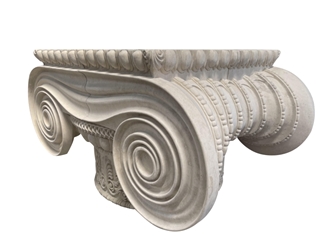 Beige Limestone Carving Column Capital