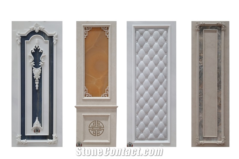 Beige Limestone Carving Column Capital