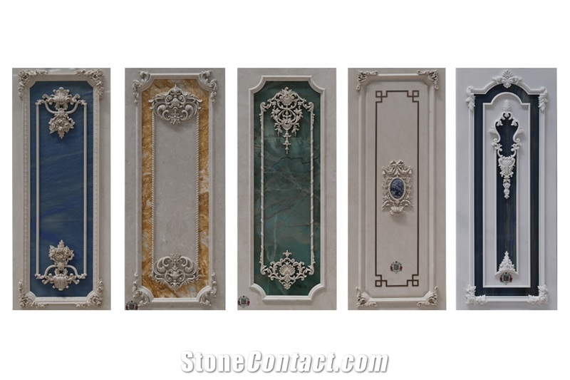 Beige Limestone Carving Column Capital