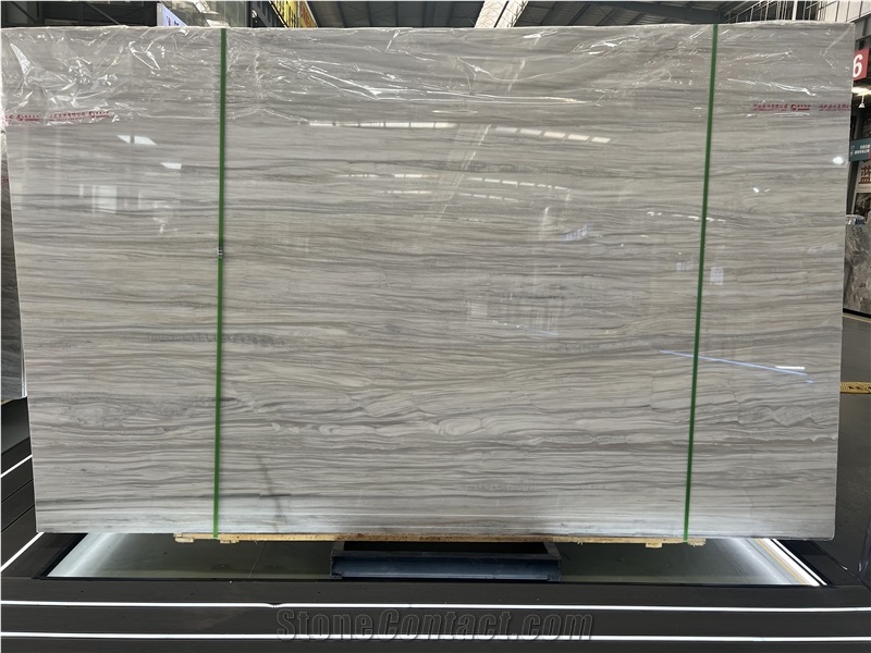 Greek White Wood  Marble Slabs