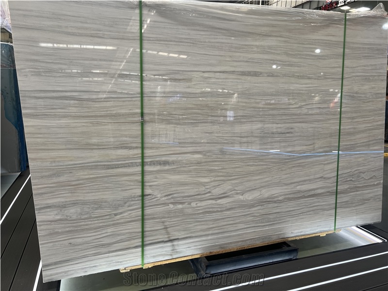 Greek White Wood  Marble Slabs