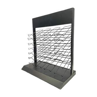Tile Store Display Rack Multi-Tiered Panel Stainless & Wood