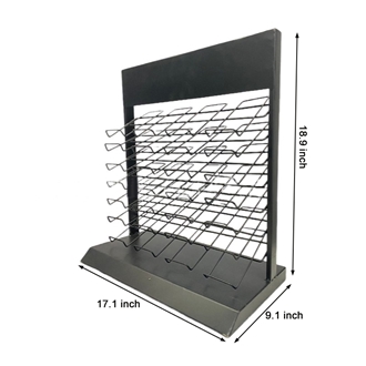 Tile Store Display Rack Multi-Tiered Panel Stainless & Wood