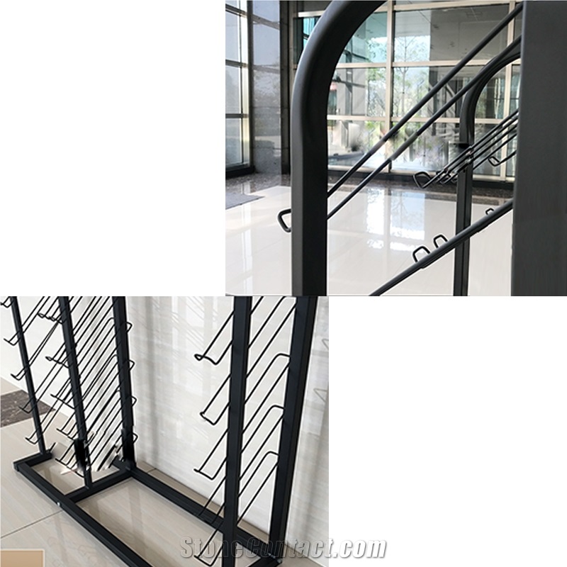 Tile Store Display With Modern Stainless Showroom Stands