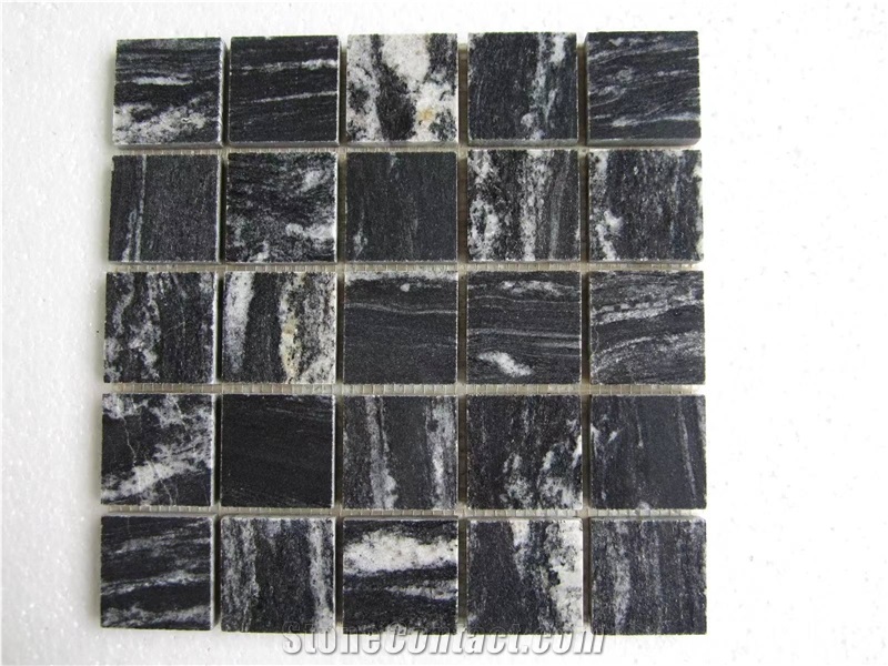 Manhattan Black Polished Granite Stone Slabs Floor Tiles