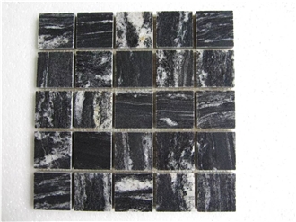 Manhattan Black Polished Granite Stone Slabs Floor Tiles