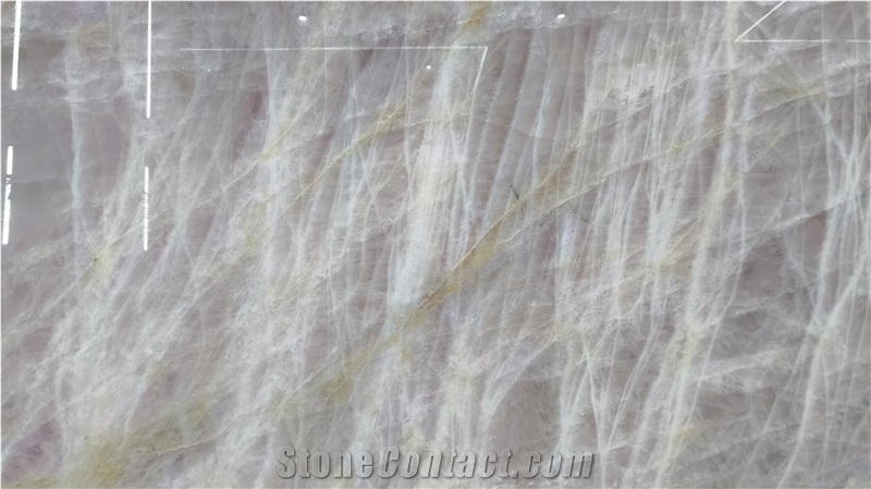 Translucent Pink Crystal Quartzite Stone Slab Floor Tiles