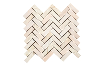 Beige Marble Herringbone Mosaic  Tiles