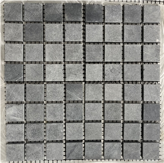 Black Cobble On Mesh Pavers Marble Paver