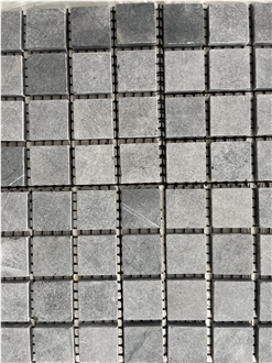 Black Cobble On Mesh Pavers Marble Paver