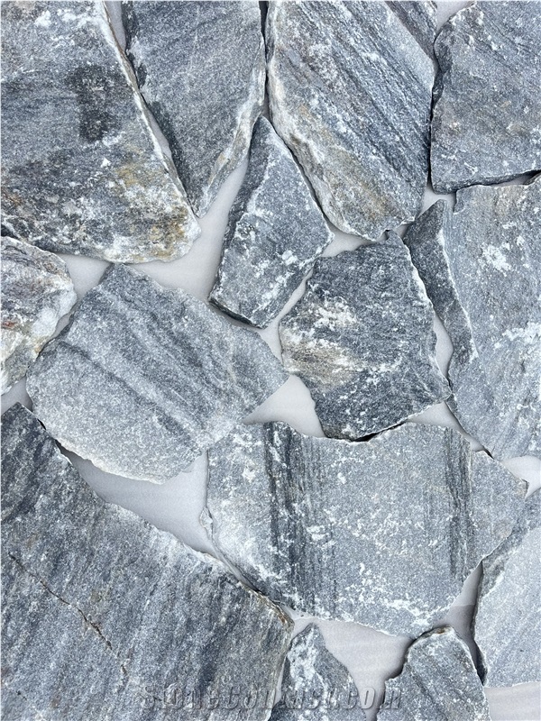 Black Marble Wall Cladding Tumbled Ledge Stone