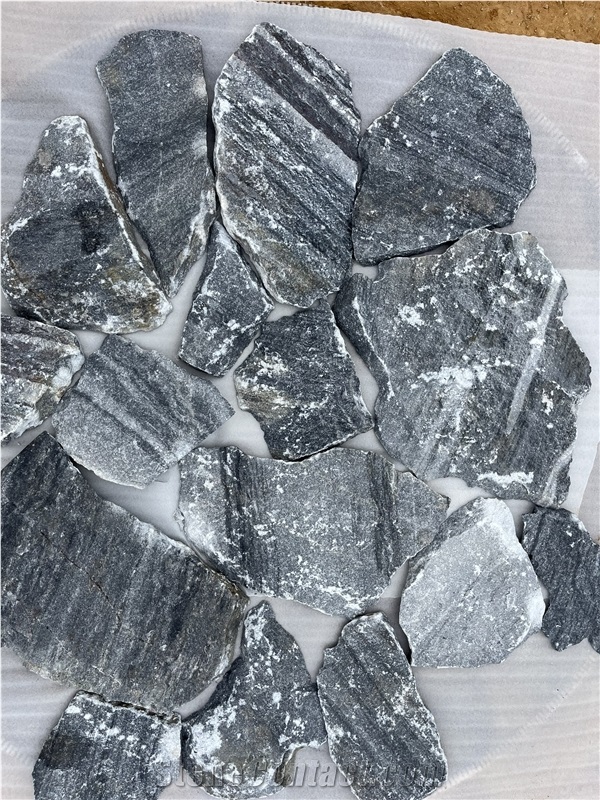 Black Marble Wall Cladding Tumbled Ledge Stone