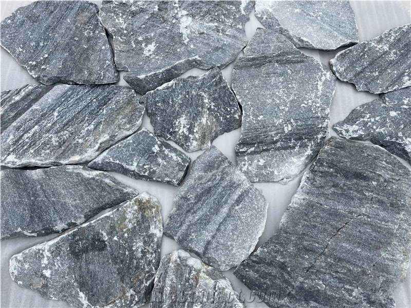 Black Marble Wall Cladding Tumbled Ledge Stone