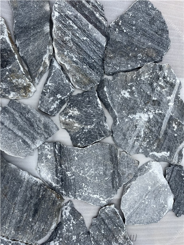Black Marble Wall Cladding Tumbled Ledge Stone