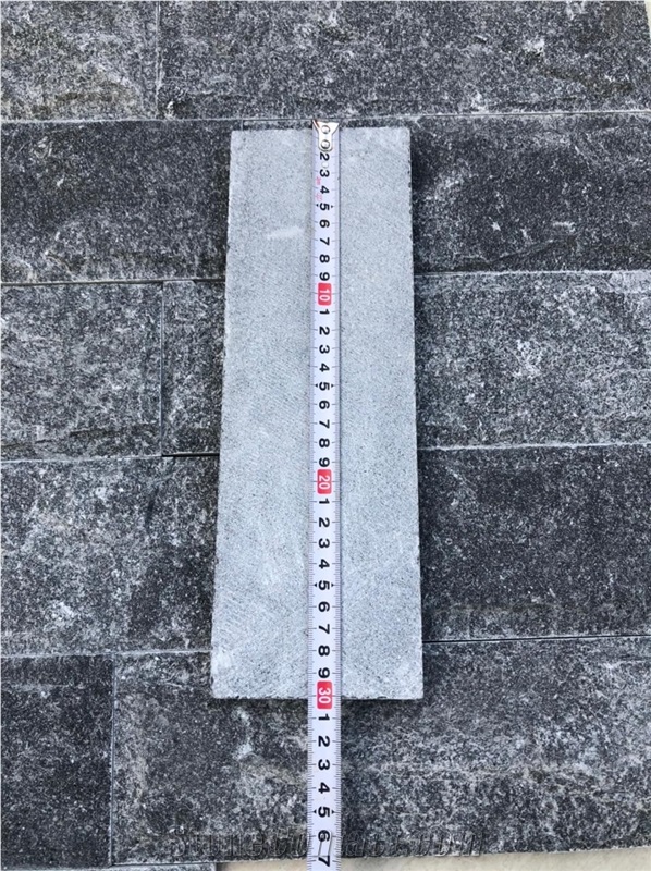Black Quartzite Waterfall Ledge Stone Cladding Panels