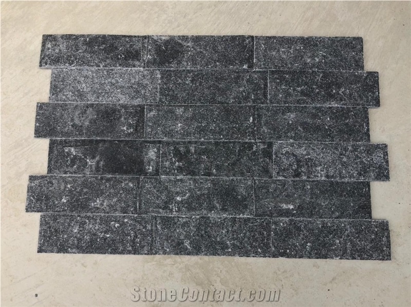 Black Quartzite Waterfall Ledge Stone Cladding Panels