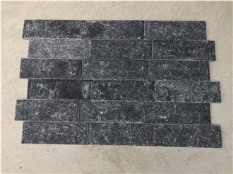Black Quartzite Waterfall Ledge Stone Cladding Panels
