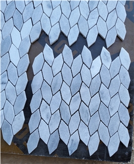 Crystal Grey Marble Leaf  Mosaic Design