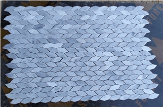 Crystal Grey Marble Leaf  Mosaic Design