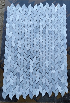 Crystal Grey Marble Leaf  Mosaic Design