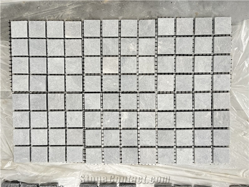Dark Ocean Cobble Stone On Mesh Veneer Paving
