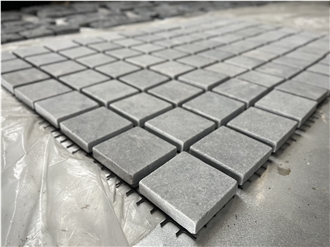 Dark Ocean Cobble Stone On Mesh Veneer Paving