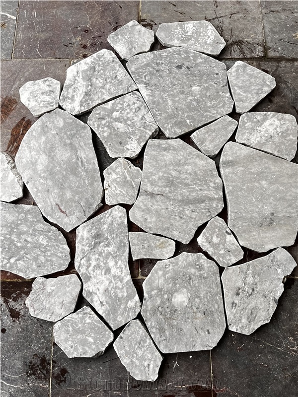 Grey Apricot Marble Tumbled Crazy Flagstone