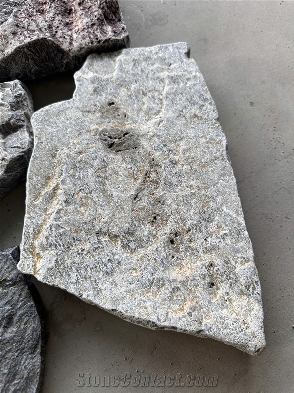 Grey Mix Black Tumbled Marble Wall Cladding, Loose Stone